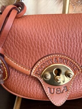 Dooney & Bourke Pebble Leather Crossbody in Rust Brown